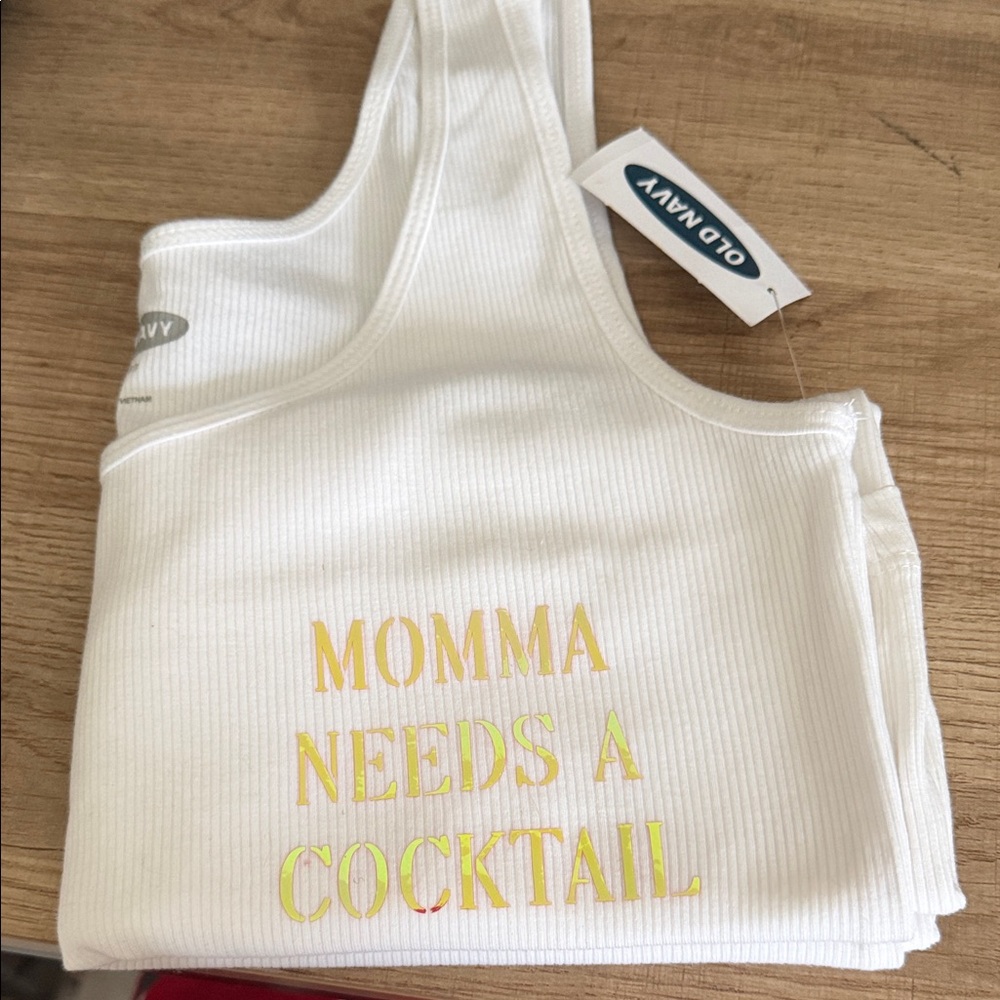Old Navy White Tank with custom added vinyl